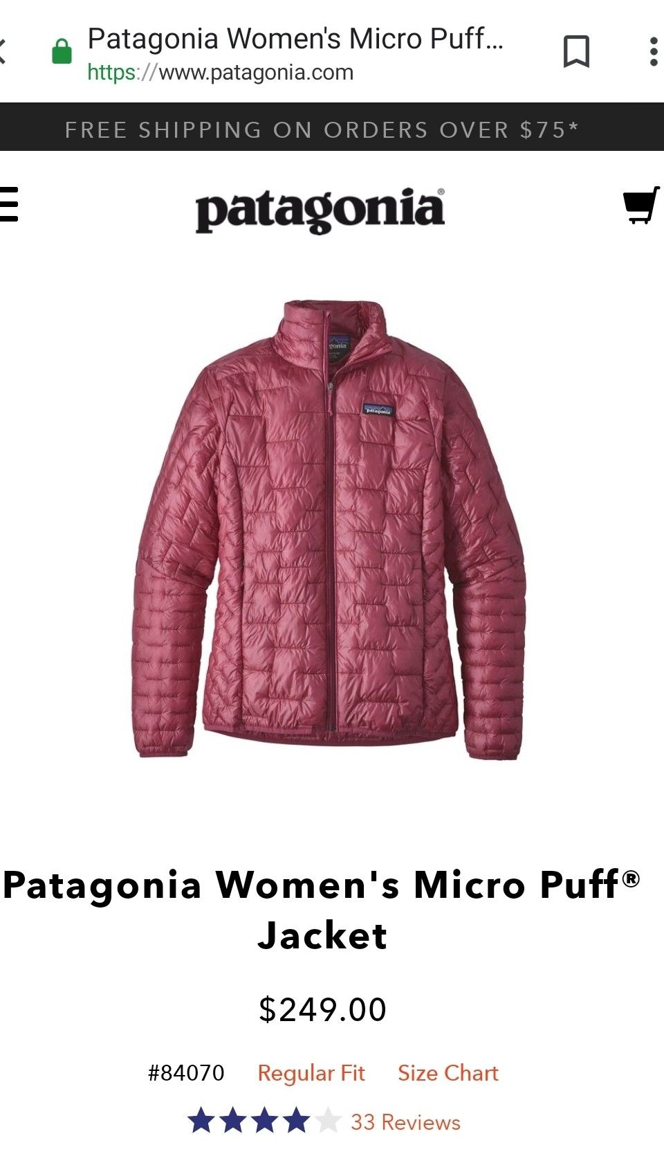 PATAGONIA Women's Micro Puff Jacket Medium NEW