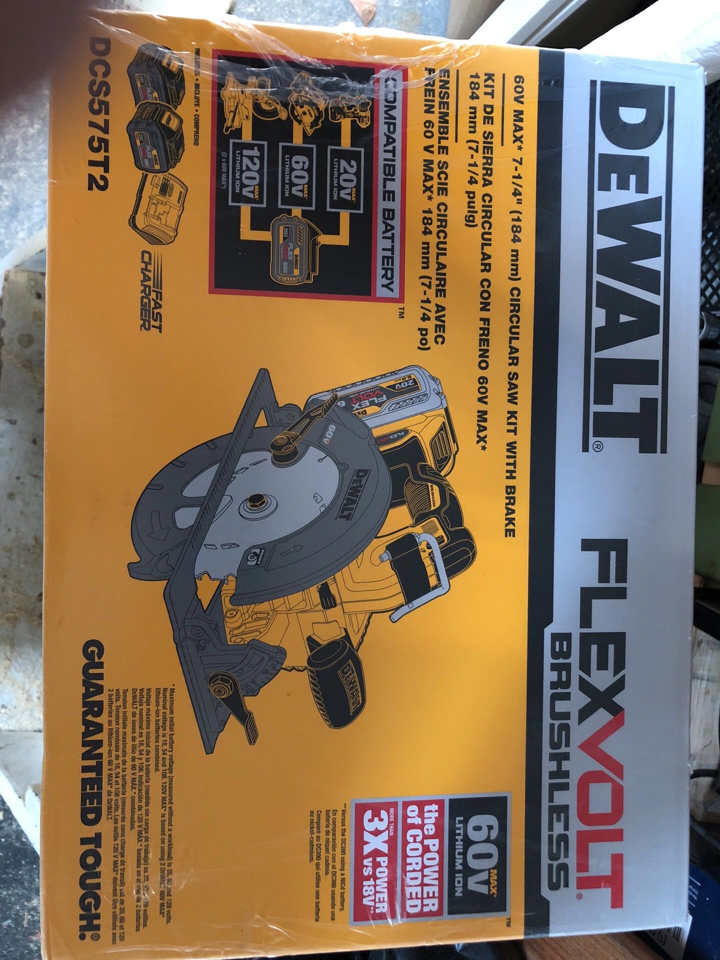 DEWALT 60v 7 1/4 circular saw kit