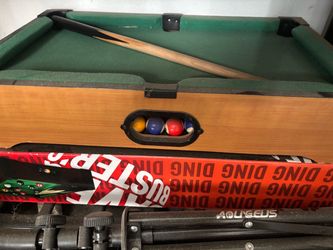 Mini Pool Table with Balls and Cue & Mini Air Hockey Table with pucks