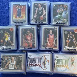 100 CARDS- ROOKIE CARDS (About 90%), A Few NBA Basketball Hall Of Famers, MVP’s and All Stars. Pack Fresh. Penny Sleeves And Top Loaders Included.