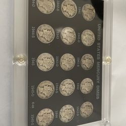 15 coin silver WW II Mercury Dime Set, 1(contact info removed)