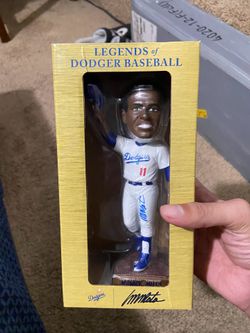Dodgers manny mota Bobblehead signed authentic (trade)