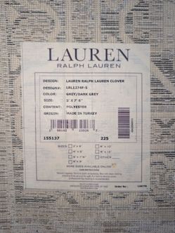 Lauren Ralph Lauren "Clover" Area Rug – 5' x 7'6" (Grey / Dark Grey)