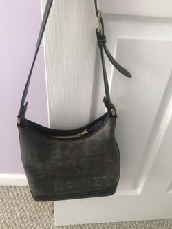 Dooney and Burke black logo purse