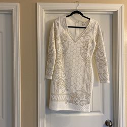 White Gold Beaded Dress 6