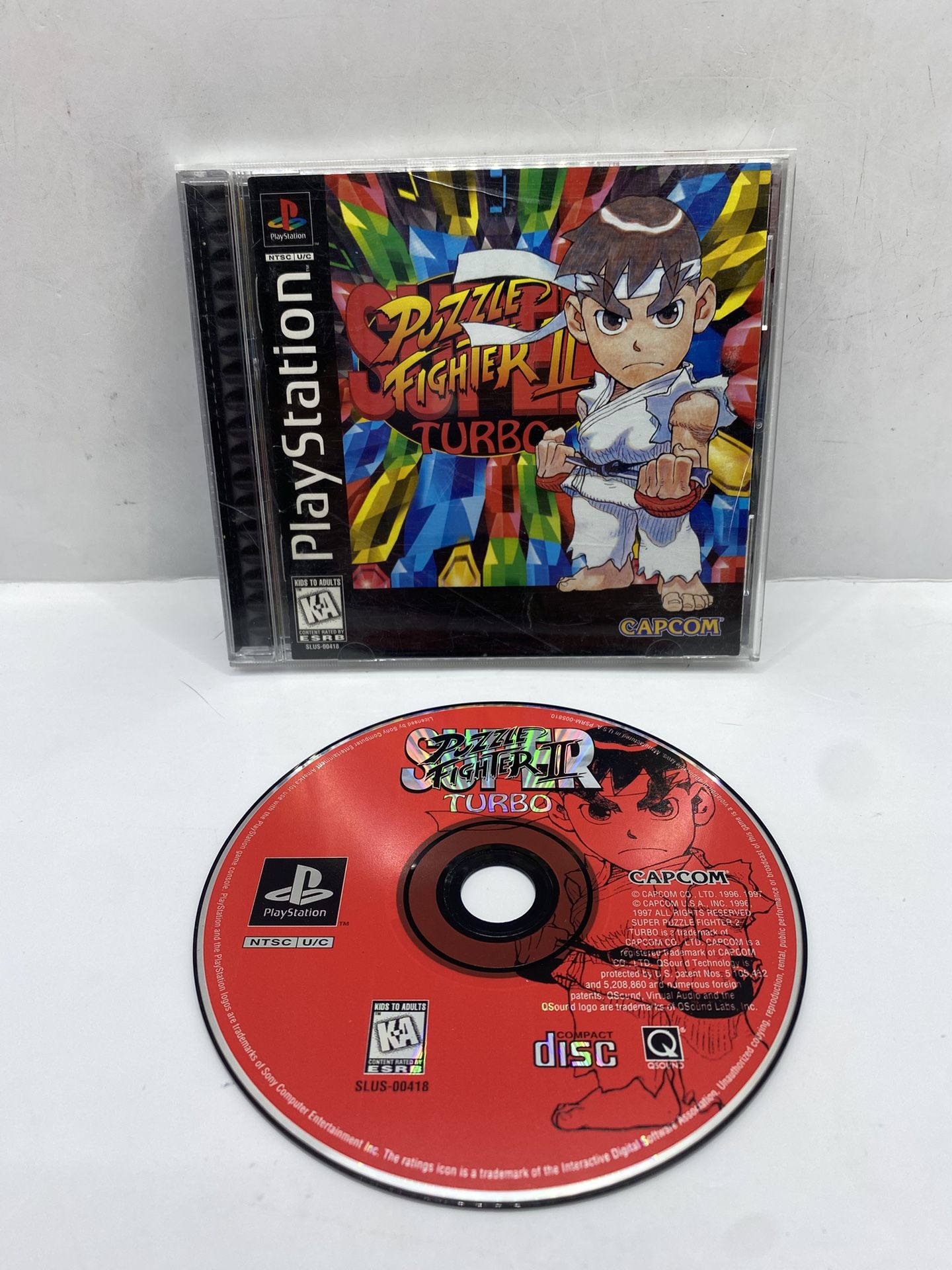 Super Puzzle Fighter II Turbo (PlayStation 1, PS1) CIB - Complete, Black Label
