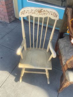 Vintage painted wood child's rocker rocking chair
