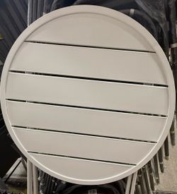 24 in Folding Slat Bistro Table Dark Taupe Finish