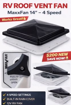RV Roof Vent Fan MaxxFan by Maxx Air 14” – 4 Speed