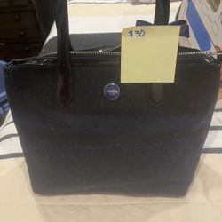 COACH HANDBAG WOOL Blue And Black