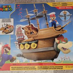 Deluxe Bowser's Air Ship Playset with Mario Action Figure 