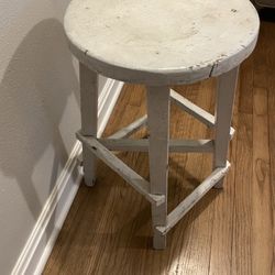 White Wooden Stool 