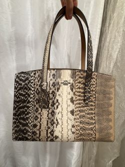 Coach Taupe Genuine Snake Leather Handbag – Chic Designer Bag