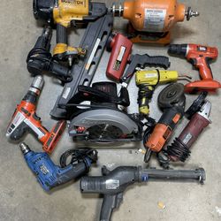 ***Please Read Description *** Multiple Preowned Tools & Used Power Tool Sets For Sale Dewalt Makita Bostitch 