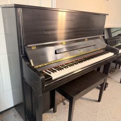 George Steck Black Satin Upright Piano
