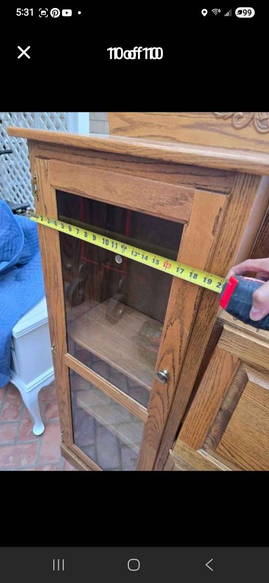 Beautiful Oak Secretary Desk Display Cabinet