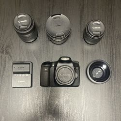 Canon 70d Body + 3 Lenses + Battery Pack 
