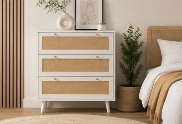 Large White Oversized 3 Drawer Dresser