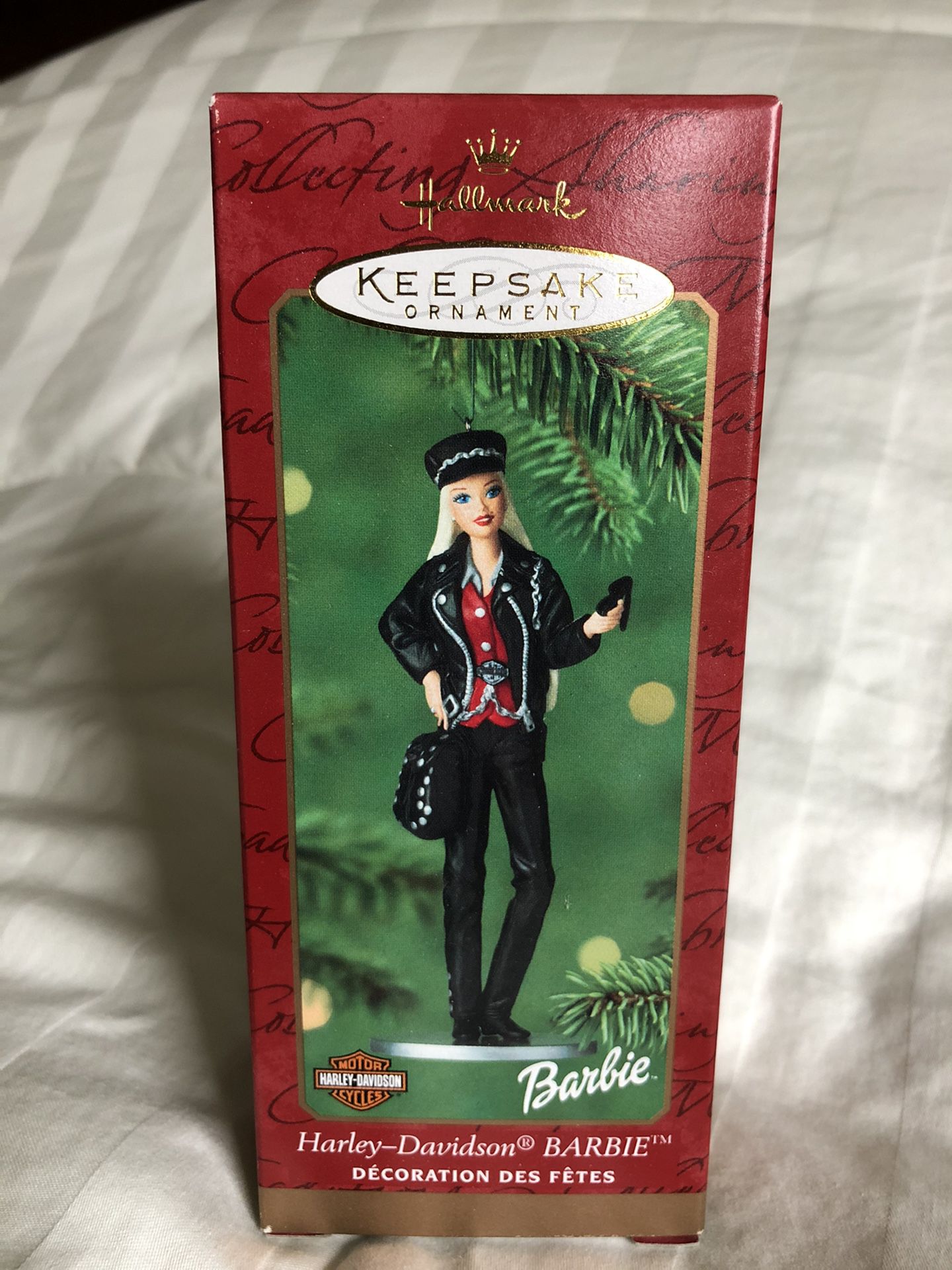 Harley-Davidson BARBIE Christmas Ornament. MINT 6”x2.5”x1.5” Box. 20 Years Old - Never Opened.