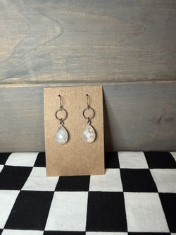 Rainbow Moonstone Teardrop Earrings