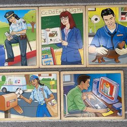 5 x LAKESHORE Wood Puzzles Toddler Pre-K Daycare Childcare