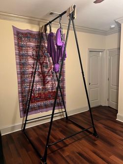 Aerial Yoga Rig Stand w/Yoga Hammock Indoor Adjustable