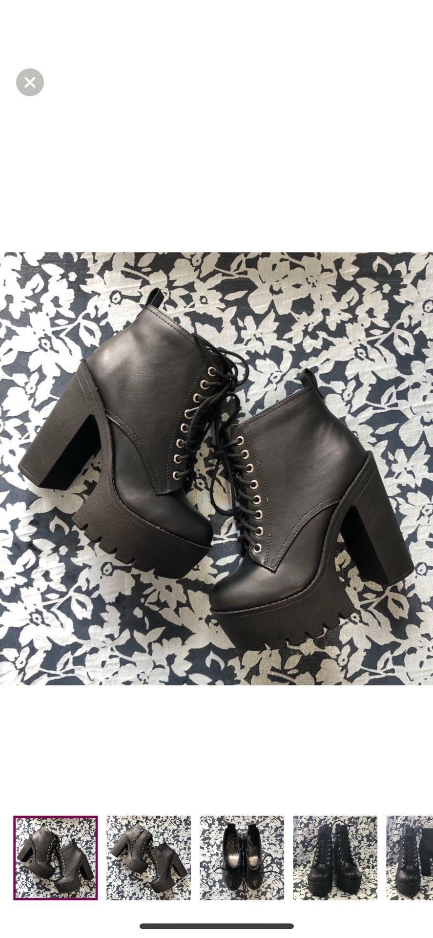 Black Chunky Ankle Boots - Size 8