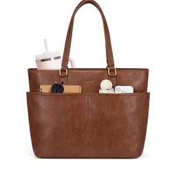 Lovevook Brown Tote Bag Laptop Work Bag