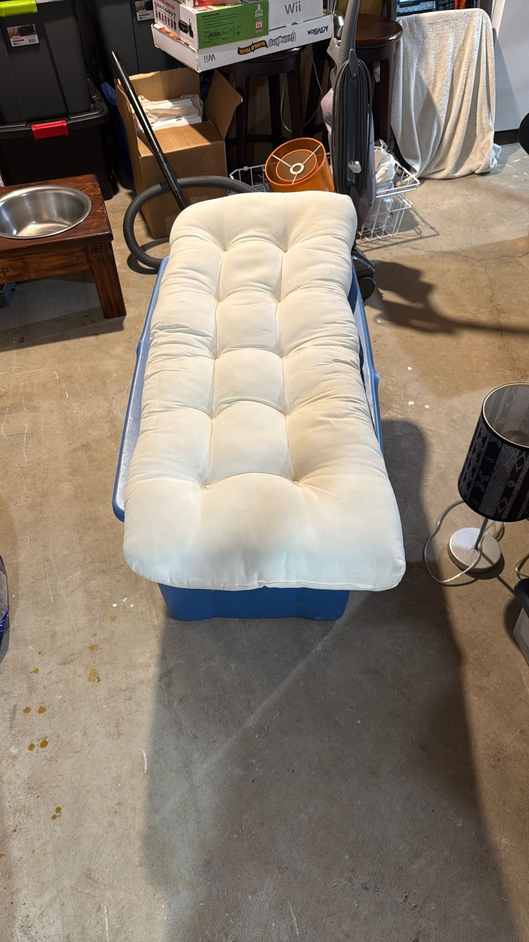 Off White 2 Seat tufted Cushion For Outside Loveseat
