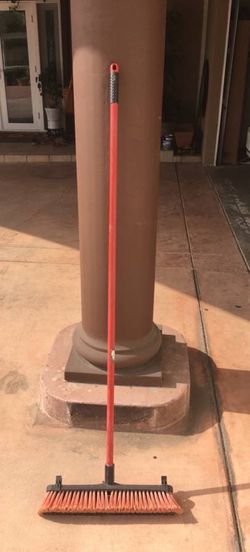 Jumbo Broom with long handle.