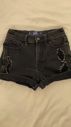 Hollister Black Distressed Denim Shorts Size 24