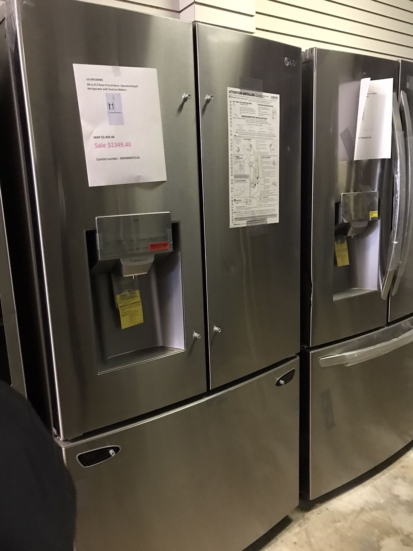 LG 28 cu.ft. Refrigerator on Sale Standard Depth French Door Dual Ice Makers Model#LHFS28XBS