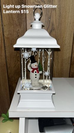 Light up Snowman Glitter Lantern