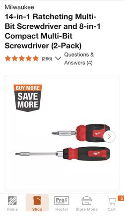 Milwaukee 14-in-1 Ratcheting Multi-Bit Screwdriver and 8-in-1 Compact Multi-Bit Screwdriver (2-Pack)