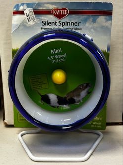Kaytee Small Animal Premium Quality Exercise Wheel Silent Spinner Blue & White