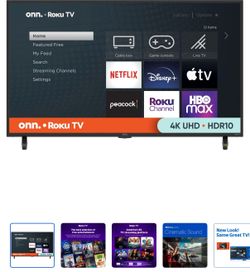 Open Box Onn 43" Class 4K (2160P) Roku Smart LED TV (100012584)