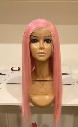 26” human hair bubblegum pink lace wig