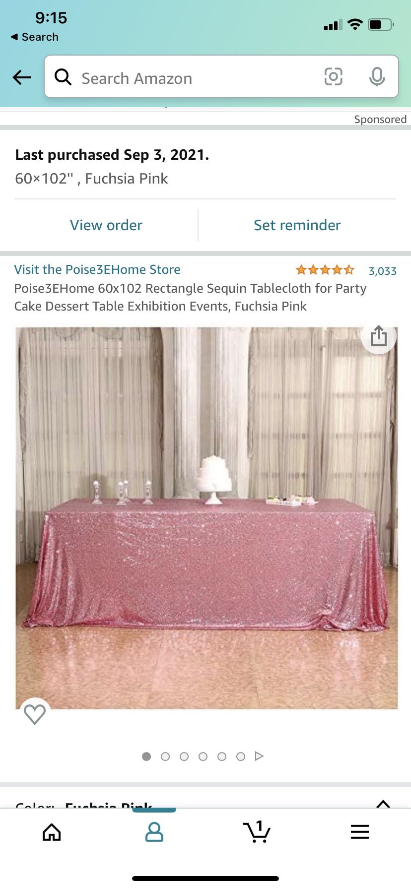 2 Pink Sequence Table Cloth 