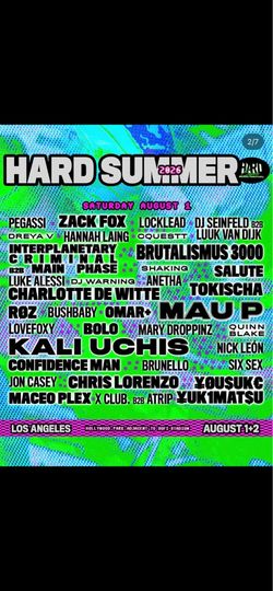Hard summer 2 day pass