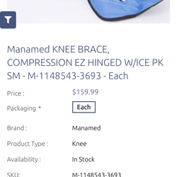 Manamed Knee Brace  adjustable with ice packs