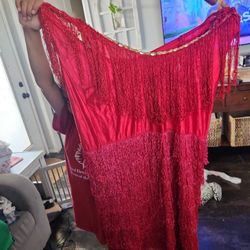 XL flapper dress, boa & belt