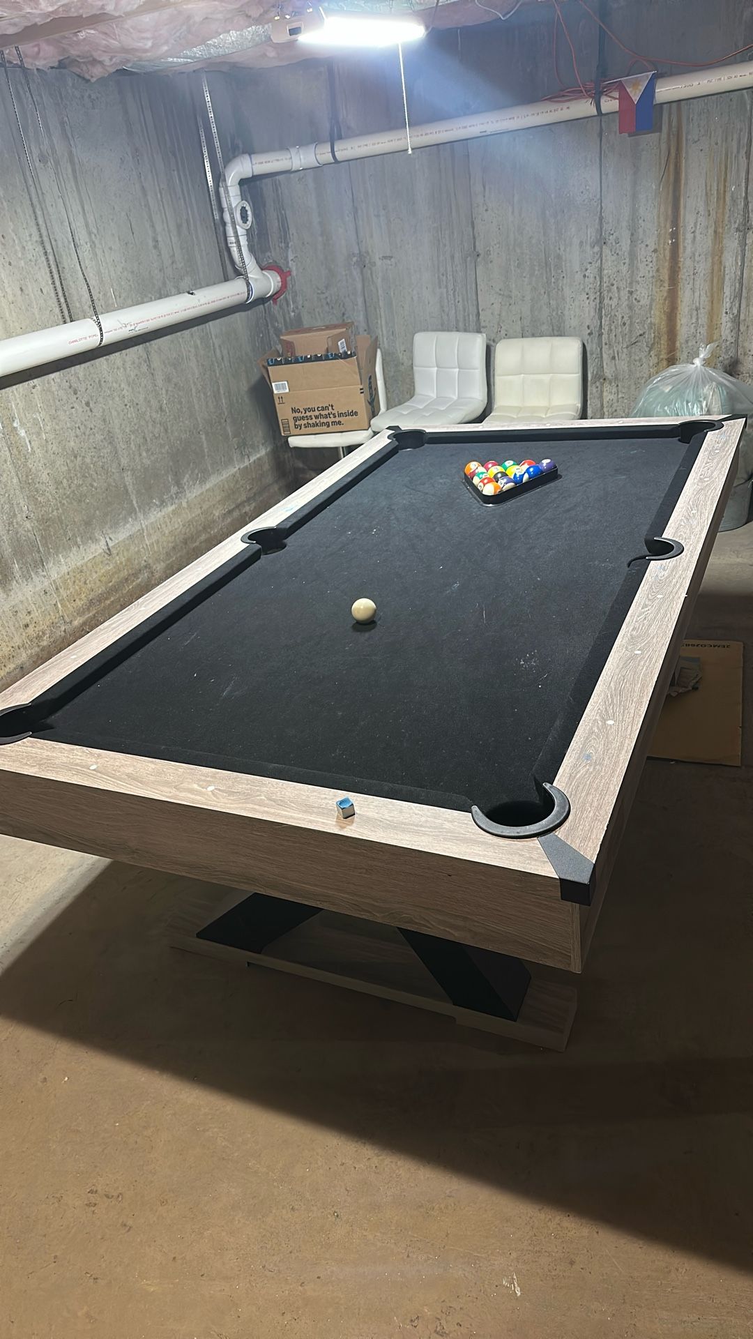 American Legend Kirkwood 90” Billiard Table with Rustic Finish, K-Shaped Legs and Black Cloth