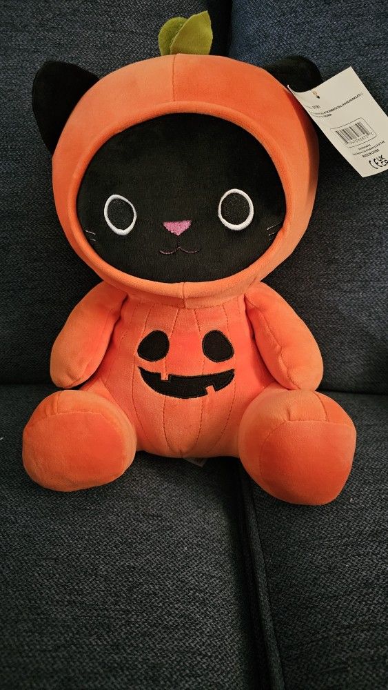 Halloween Black Cat Plush Stuffed Animal 