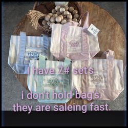 Trader Joe's mini striped tote bags
