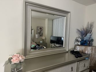 Large Statement Piece Silver Mirror