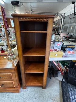 Solid Wood Bookcase with Adjustable Shelves