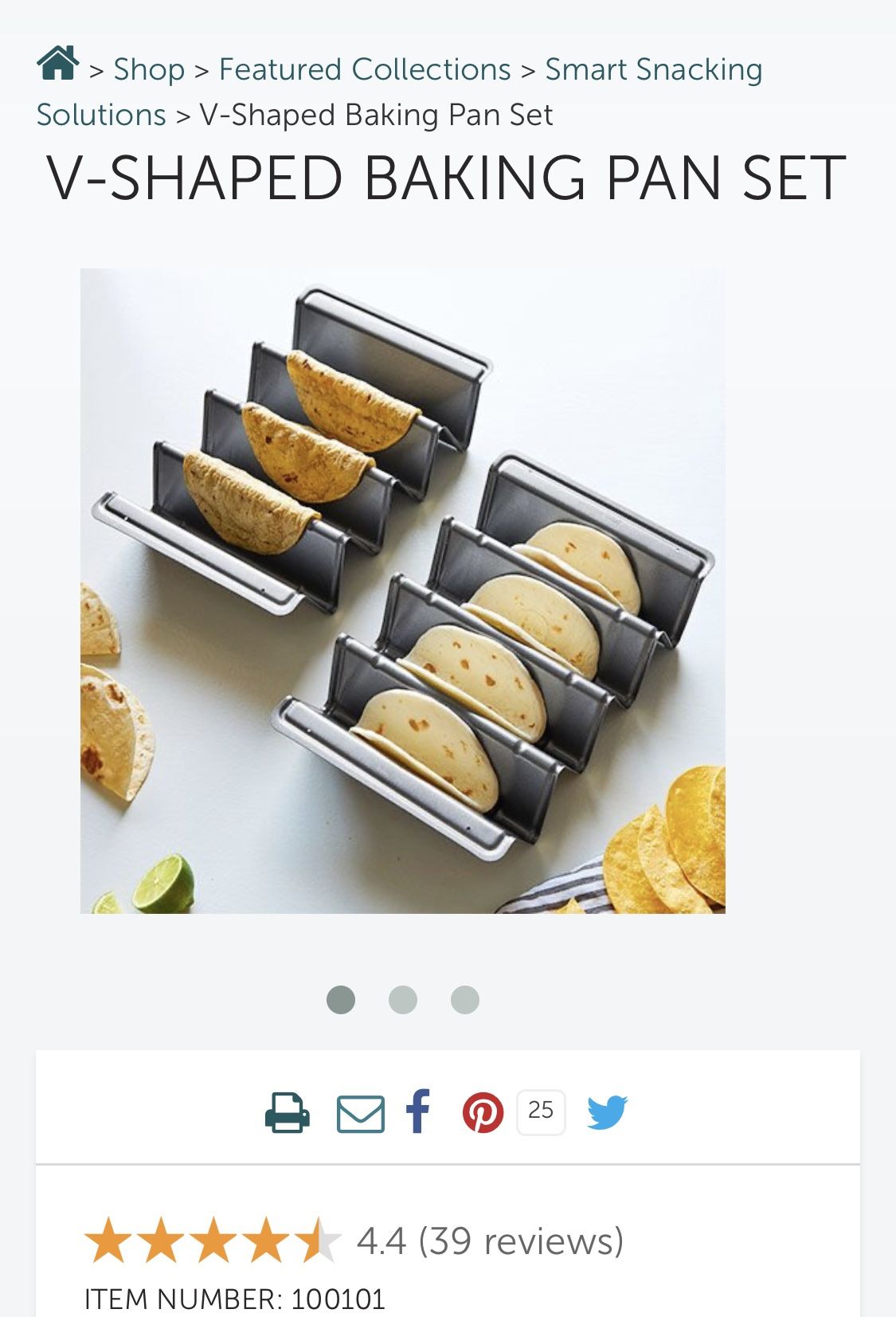 Pampered Chef V Shaped Baking Pans