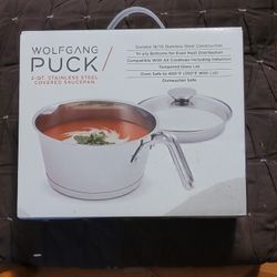 Stainless Steel Covered Saucepan NEW IN BOX 