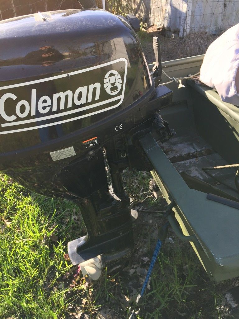 Coleman 9.9HP Outboard Motor with Boat and Trailer!