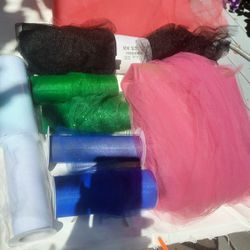 7 Colors of Tulle Plus 10 Misc Balls